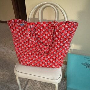 Vera Bradley Red Floral Tote Bag